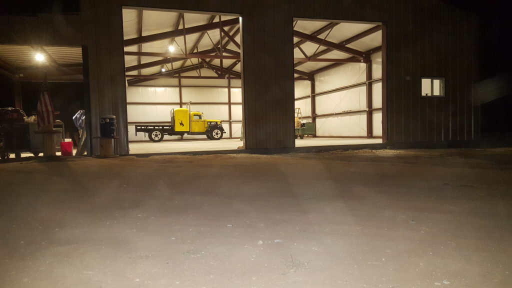 Night Photo of Inside of Steel Building