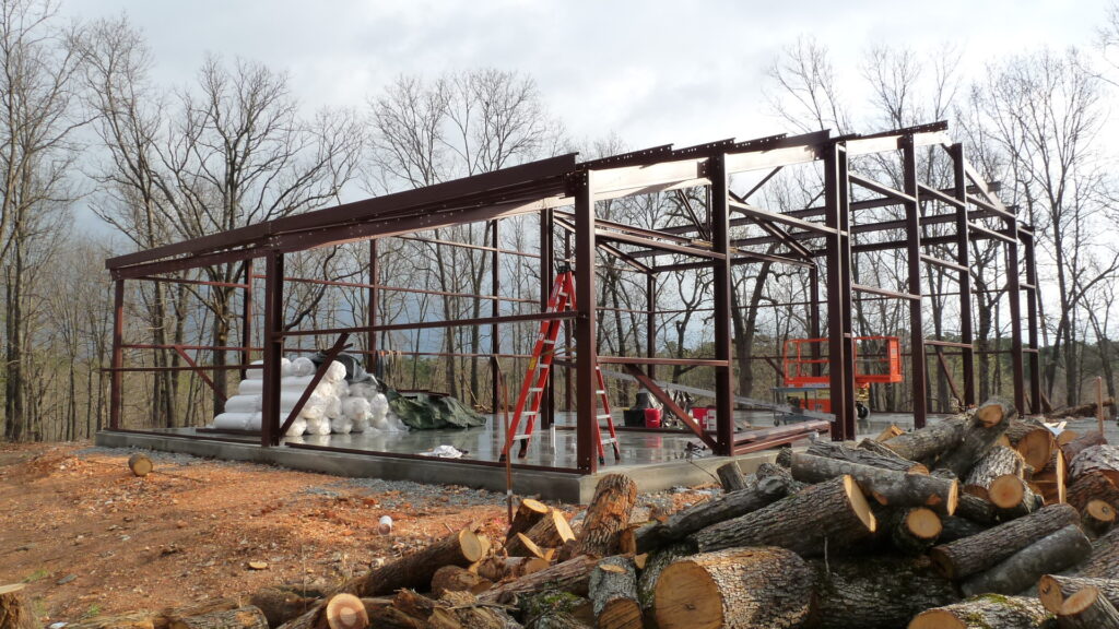 40x40x16 with 20' Enclosed Lean-to Garage and Office in Oklahoma