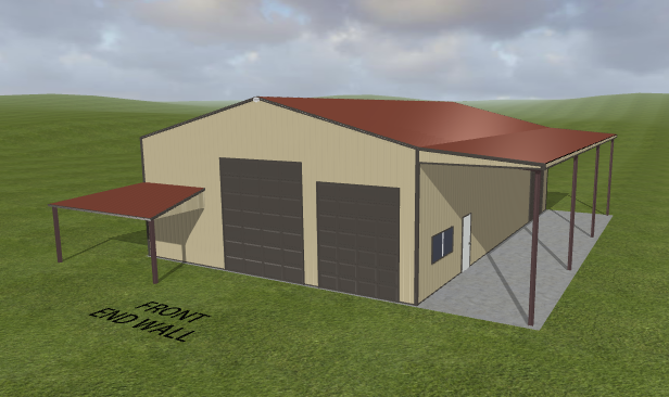 3D design mock up rendering of steel frame building