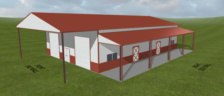 Pre-engineered metal building in Missouri construction site.