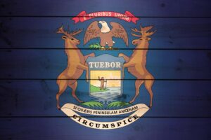 Michigan Flag Wooden