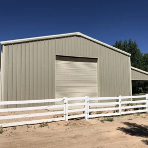 New metal garage buildings inspected by homeowners in Vermont.